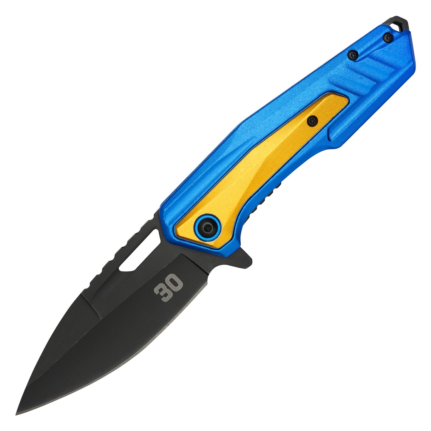 Wartech - 8" "#30" Blue & Gold | Folding Pocket Knife