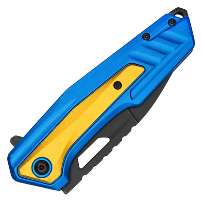 Wartech - 8" "#30" Blue & Gold | Folding Pocket Knife