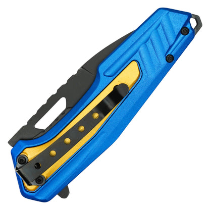 Wartech - 8" "#30" Blue & Gold | Folding Pocket Knife