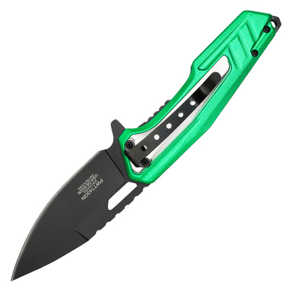 Wartech - 8" "#0" Green & White | Folding Pocket Knife