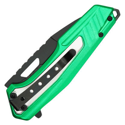 Wartech - 8" "#0" Green & White | Folding Pocket Knife