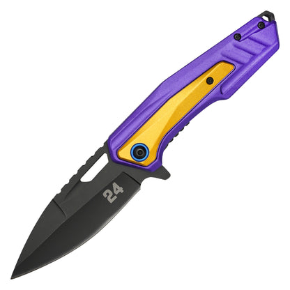 Wartech - 8" "#24" Purple & Gold | Folding Pocket Knife