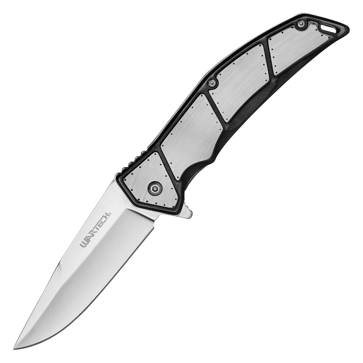 Wartech - 8.5" Black Brushed Steel | Spring Assisted Pocket Knife
