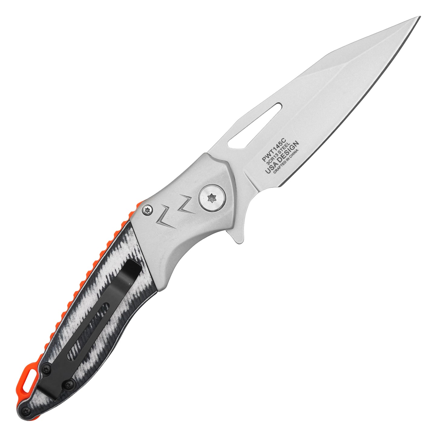 Wartech - 8.5" B&W Patterned | Spring Assisted Pocket Knife