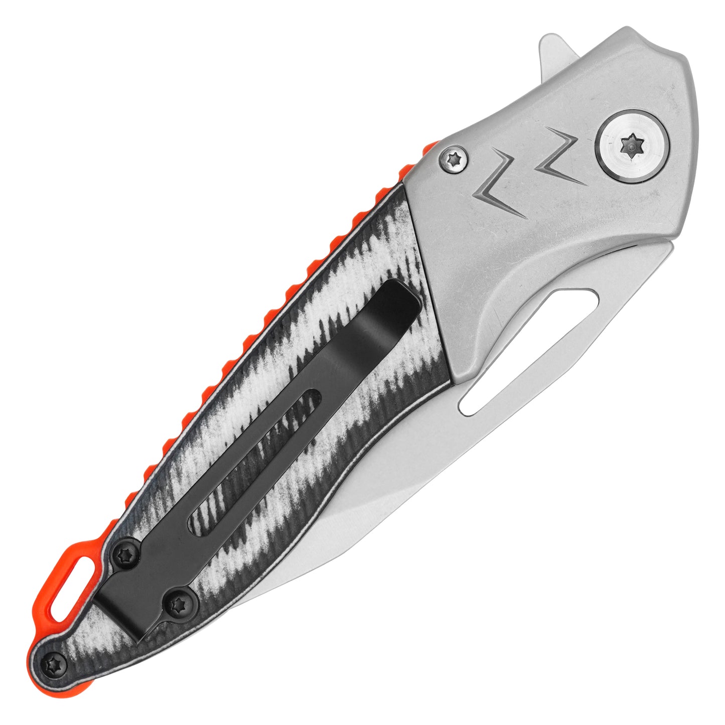Wartech - 8.5" B&W Patterned | Spring Assisted Pocket Knife
