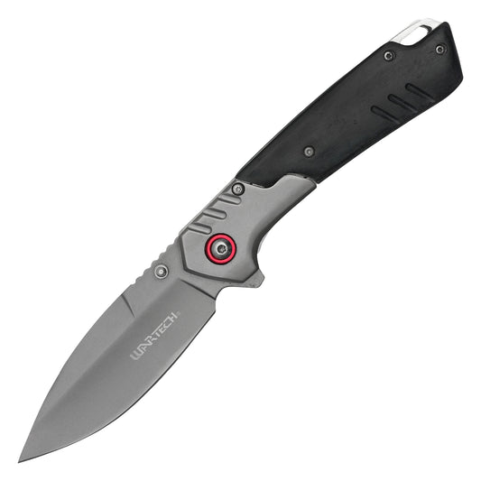 Wartech - 8" Black Wood 2-Tone | Spring Assisted Pocket Knife
