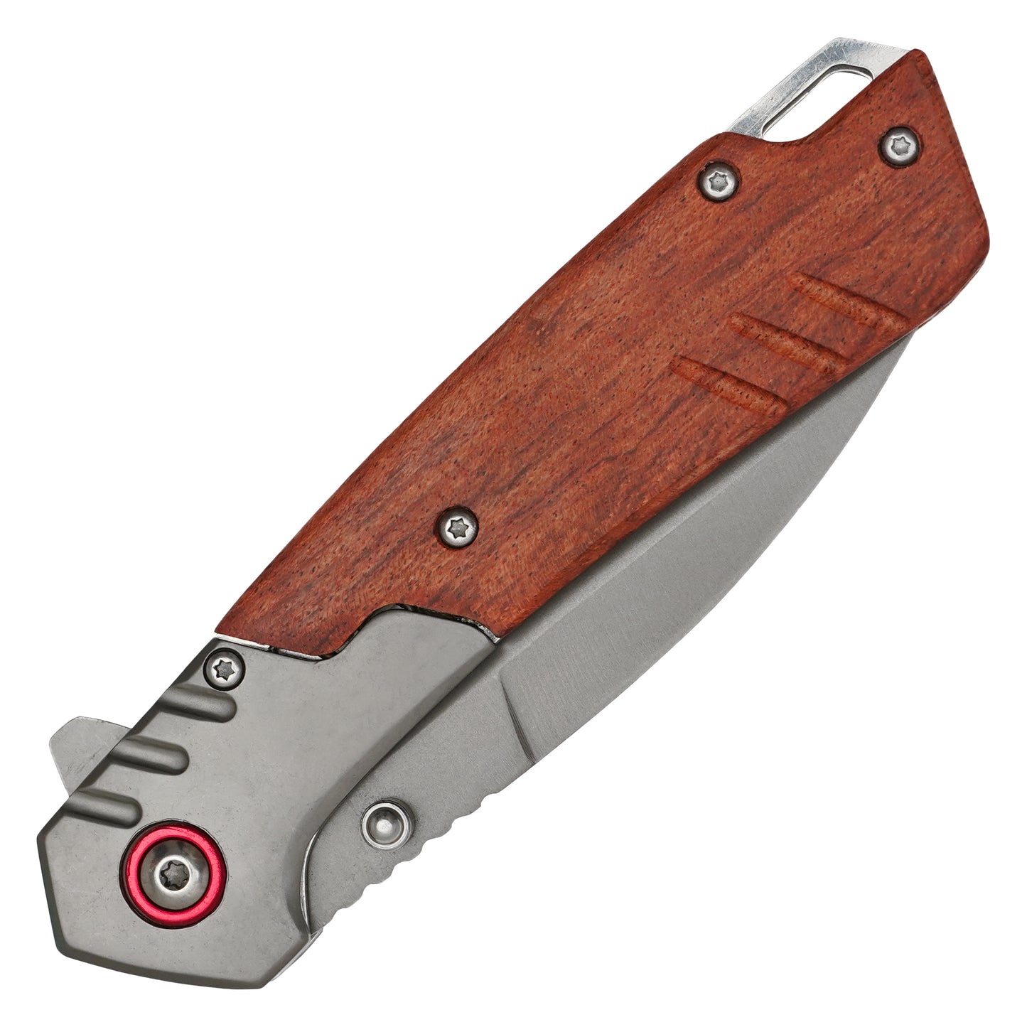Wartech - 8" Brown Wood 2-Tone | Spring Assisted Pocket Knife