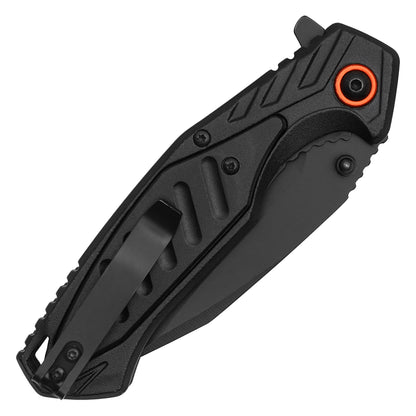 Wartech - 7.75" Tactical Black | Spring Assisted Pocket Knife