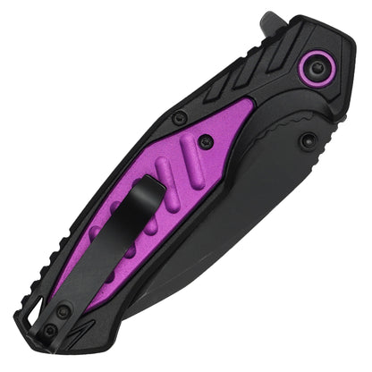 Wartech - 7.75" Tactical Purple | Spring Assisted Pocket Knife