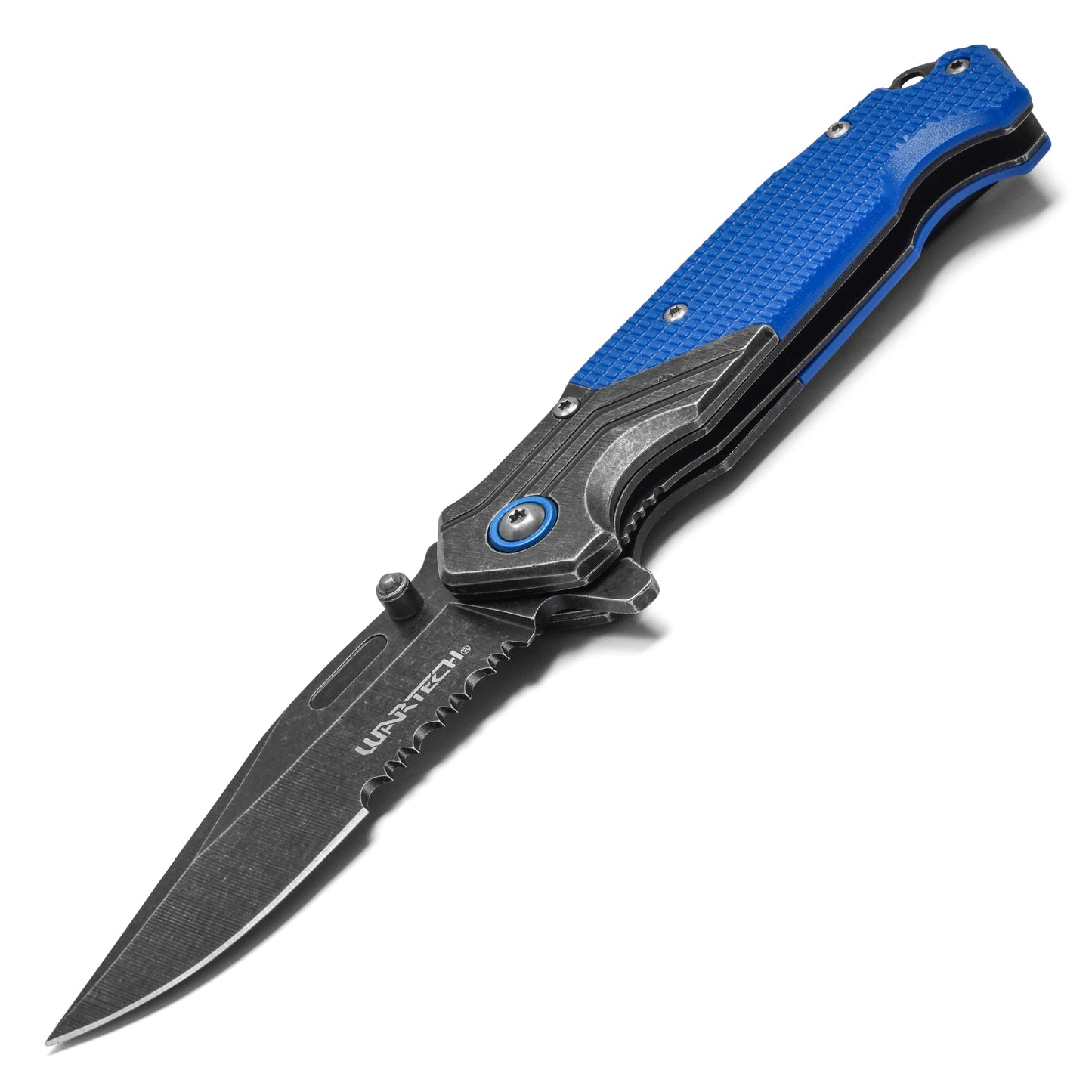 Wartech - 7.75" Tactical Blue Stonewashed | Spring Assisted Pocket Knife