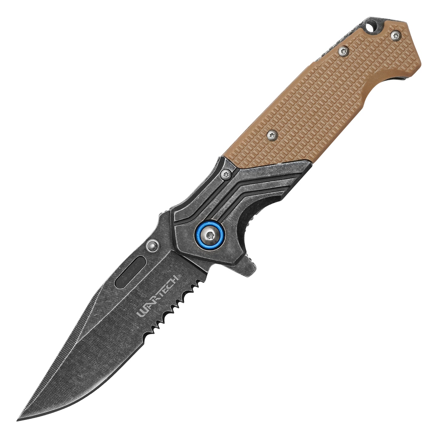 Wartech - 7.75" Tactical Desert Stonewashed | Spring Assisted Pocket Knife