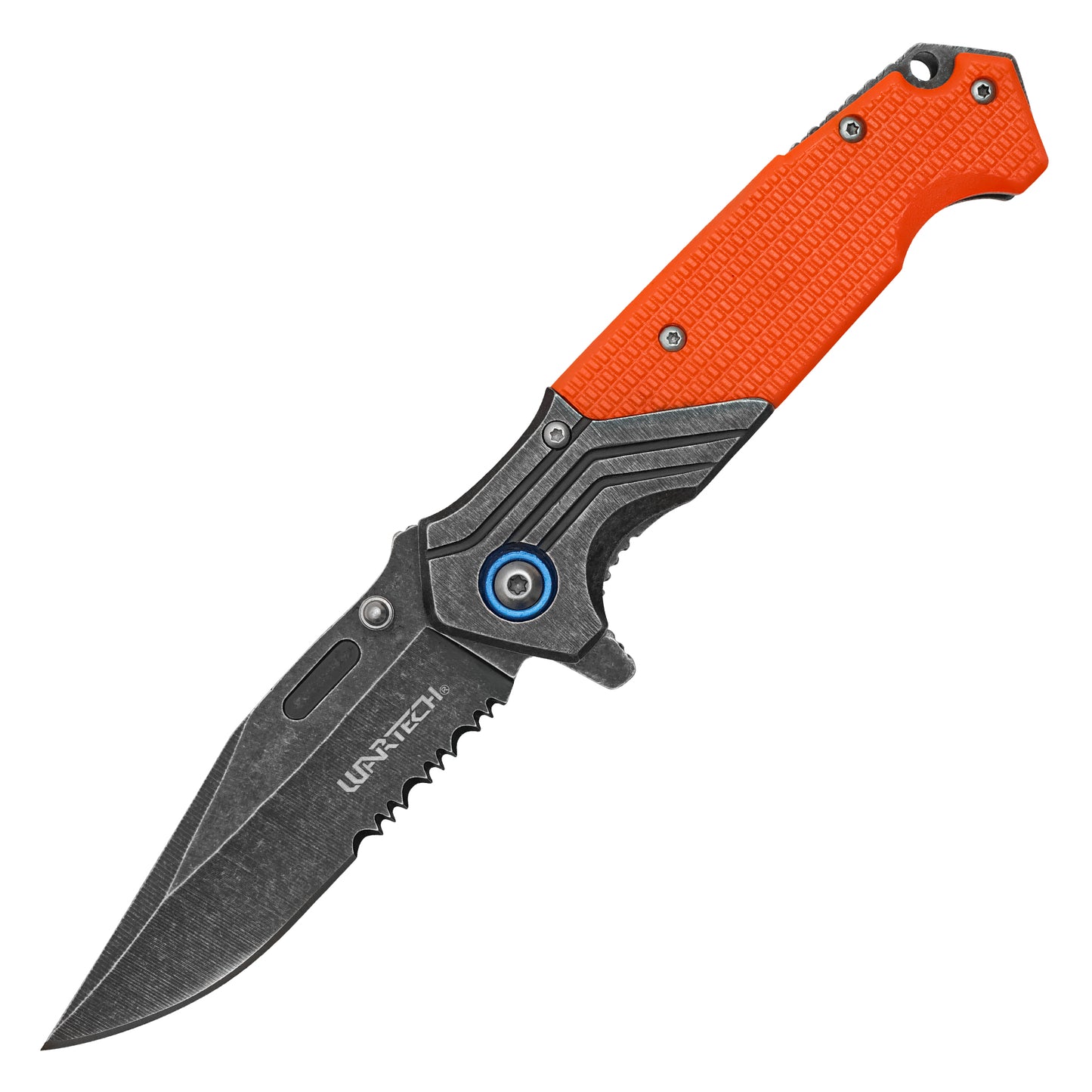 Wartech - 7.75" Tactical Orange Stonewashed | Spring Assisted Pocket Knife