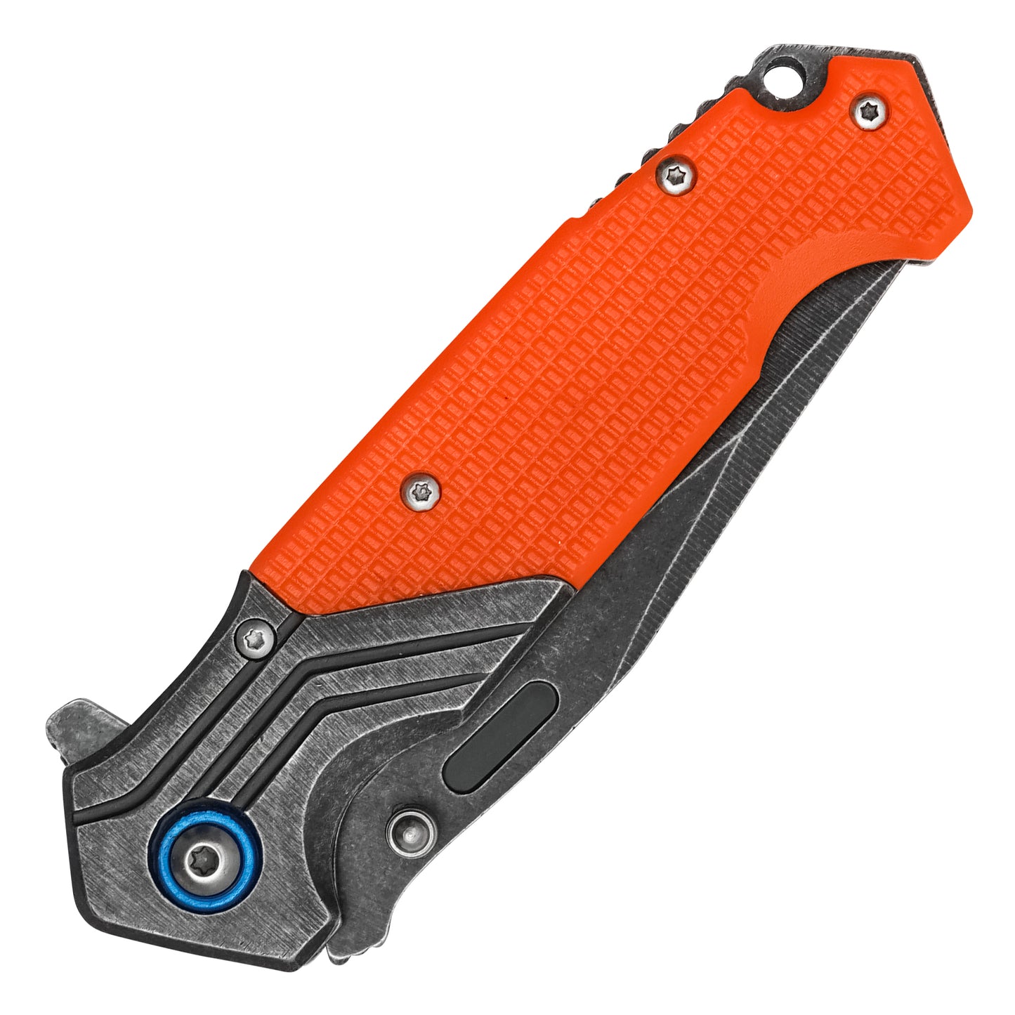 Wartech - 7.75" Tactical Orange Stonewashed | Spring Assisted Pocket Knife