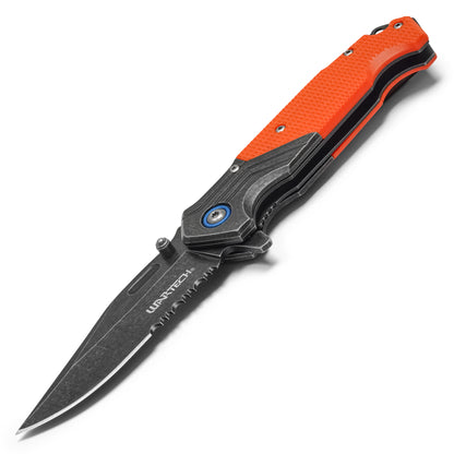 Wartech - 7.75" Tactical Orange Stonewashed | Spring Assisted Pocket Knife