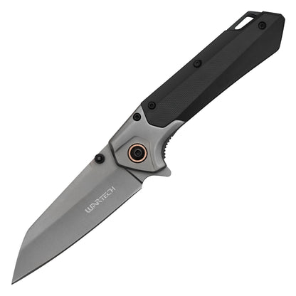 Wartech - 7.75" 2-Tone Black Wharncliffe | Spring Assisted Pocket Knife