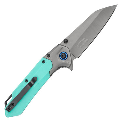 Wartech - 7.75" 2-Tone Blue Wharncliffe | Spring Assisted Pocket Knife
