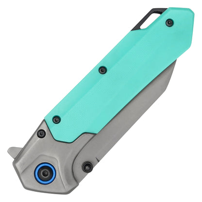 Wartech - 7.75" 2-Tone Blue Wharncliffe | Spring Assisted Pocket Knife