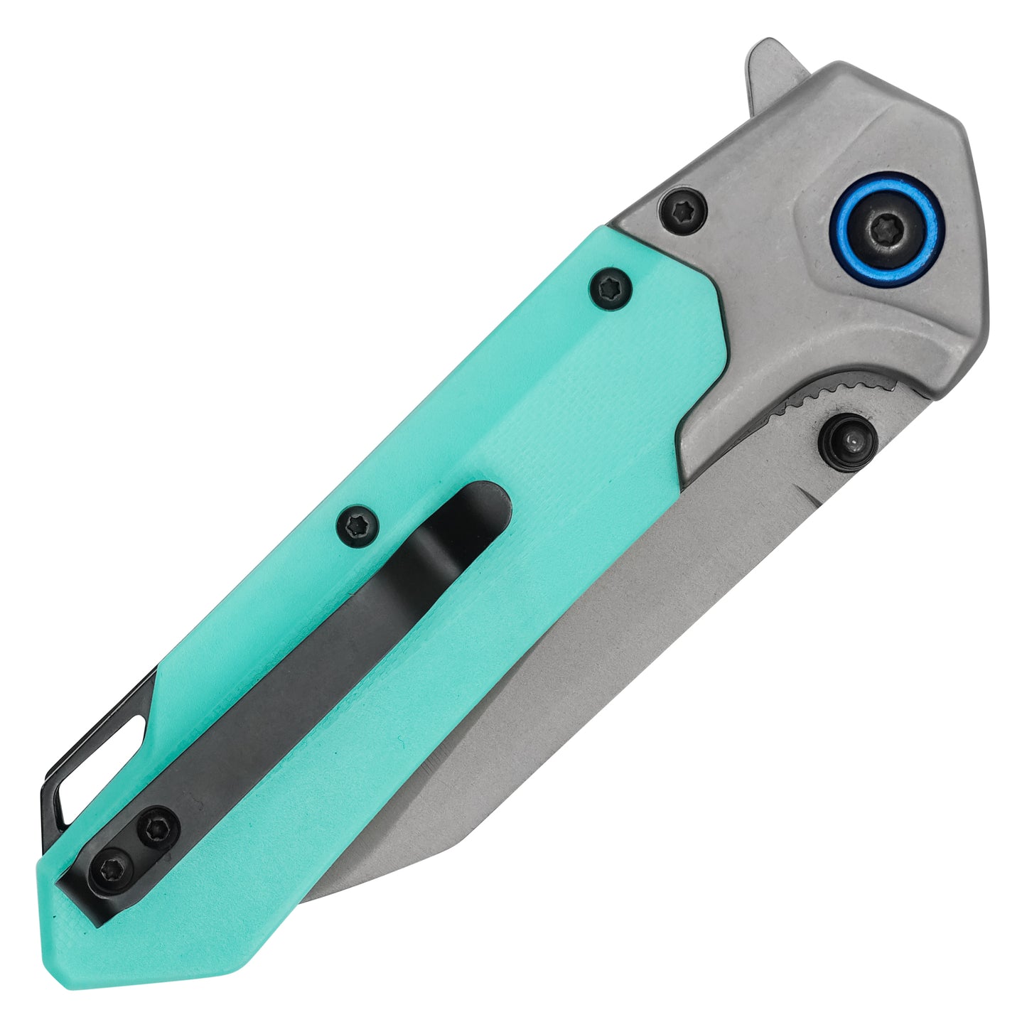 Wartech - 7.75" 2-Tone Blue Wharncliffe | Spring Assisted Pocket Knife