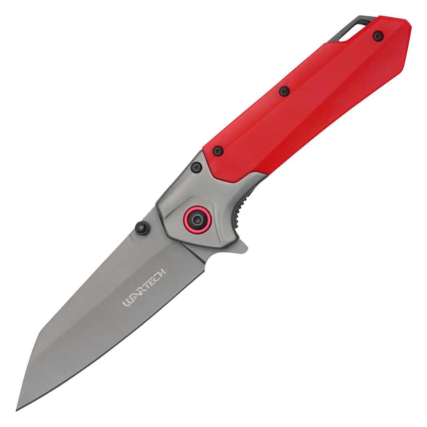 Wartech - 7.75" 2-Tone Red Wharncliffe | Spring Assisted Pocket Knife