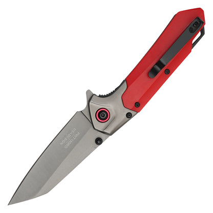 Wartech - 7.75" 2-Tone Red Wharncliffe | Spring Assisted Pocket Knife