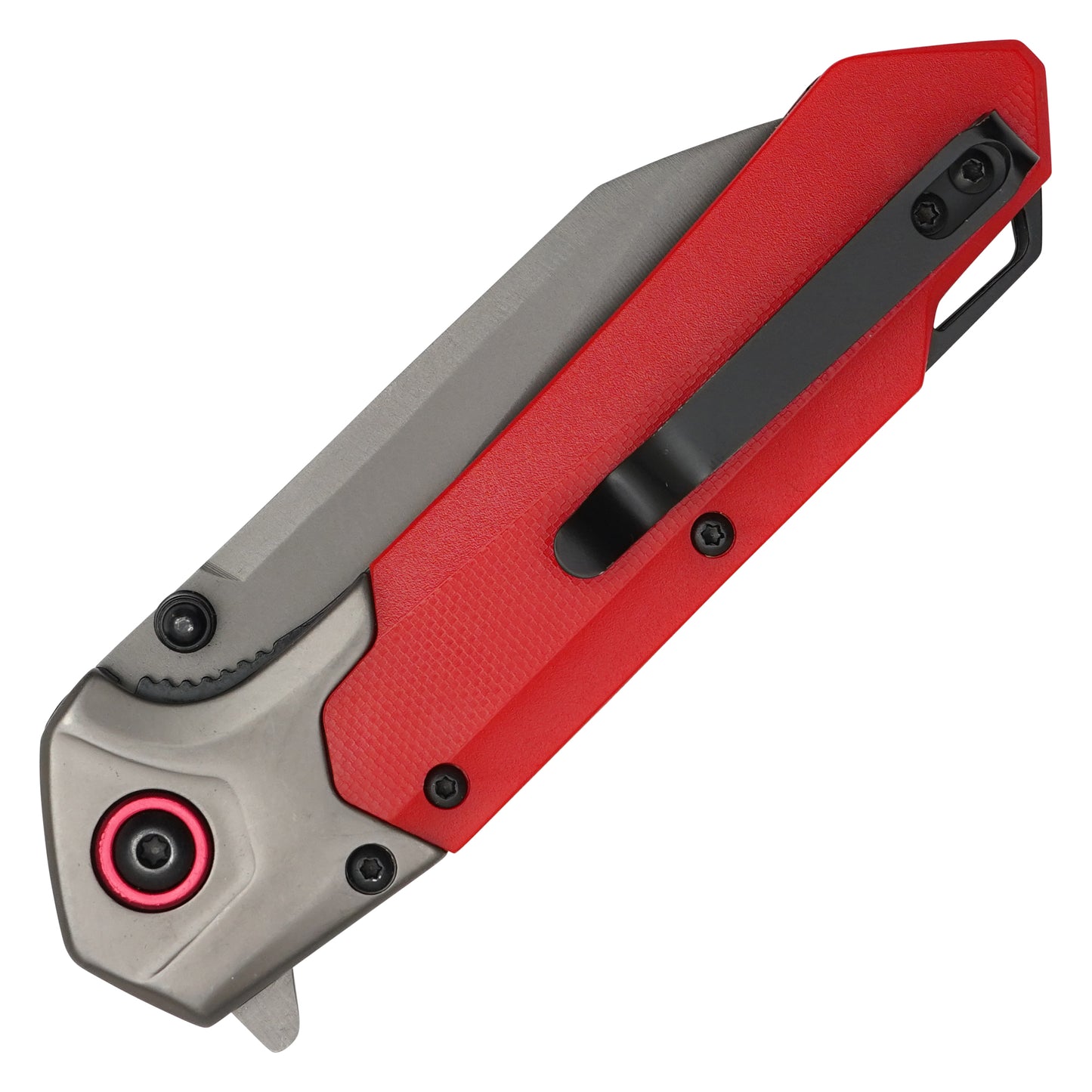 Wartech - 7.75" 2-Tone Red Wharncliffe | Spring Assisted Pocket Knife