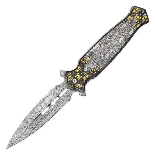 Wartech - 8.25" Geometric Filigree | Spring Assisted Pocket Knife