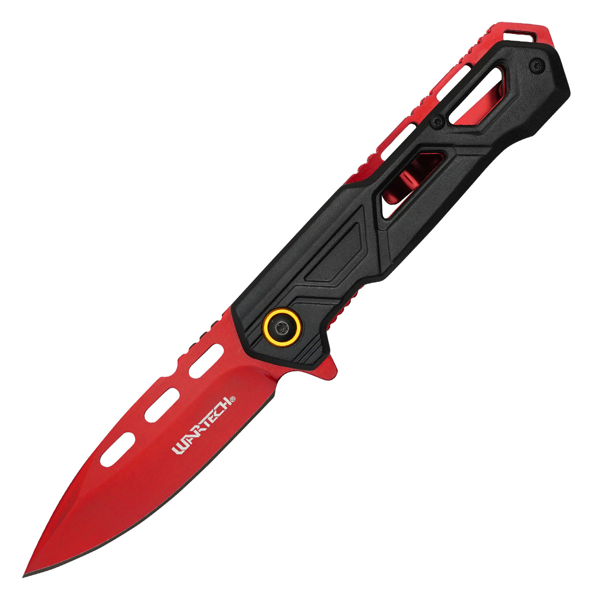 Wartech - 7.5" Black & Red | Spring Assisted Pocket Knife