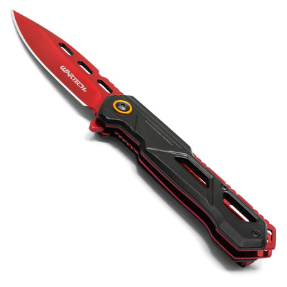 Wartech - 7.5" Black & Red | Spring Assisted Pocket Knife