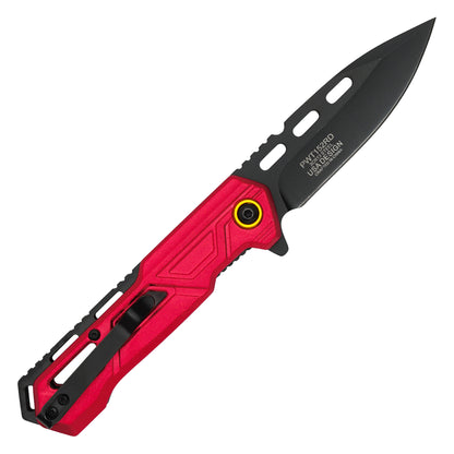 Wartech - 7.5" Red & Black | Spring Assisted Pocket Knife