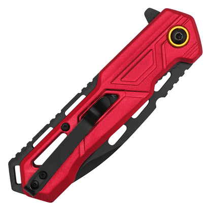 Wartech - 7.5" Red & Black | Spring Assisted Pocket Knife