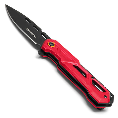 Wartech - 7.5" Red & Black | Spring Assisted Pocket Knife