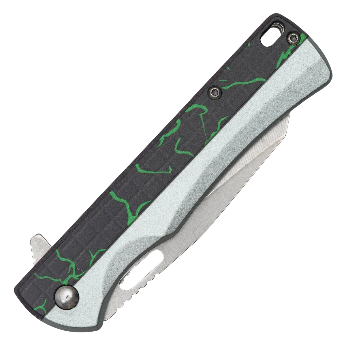 Wartech - 8" Green Lightning | Spring Assisted Pocket Knife