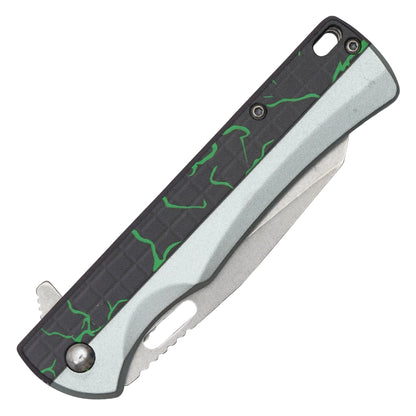 Wartech - 8" Green Lightning | Spring Assisted Pocket Knife
