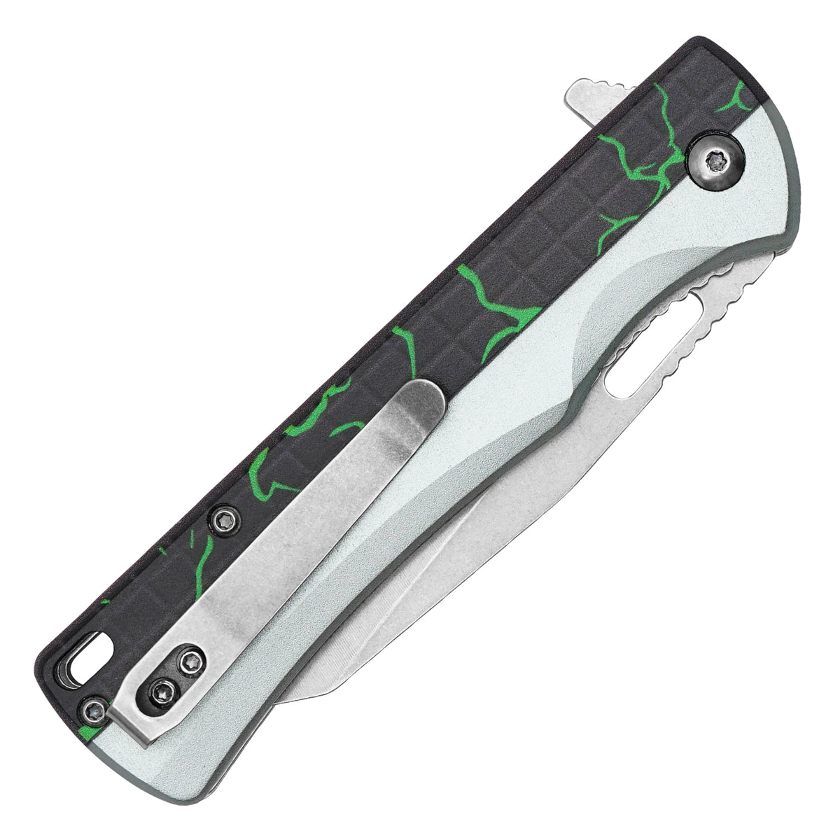 Wartech - 8" Green Lightning | Spring Assisted Pocket Knife