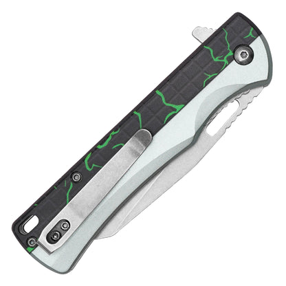 Wartech - 8" Green Lightning | Spring Assisted Pocket Knife
