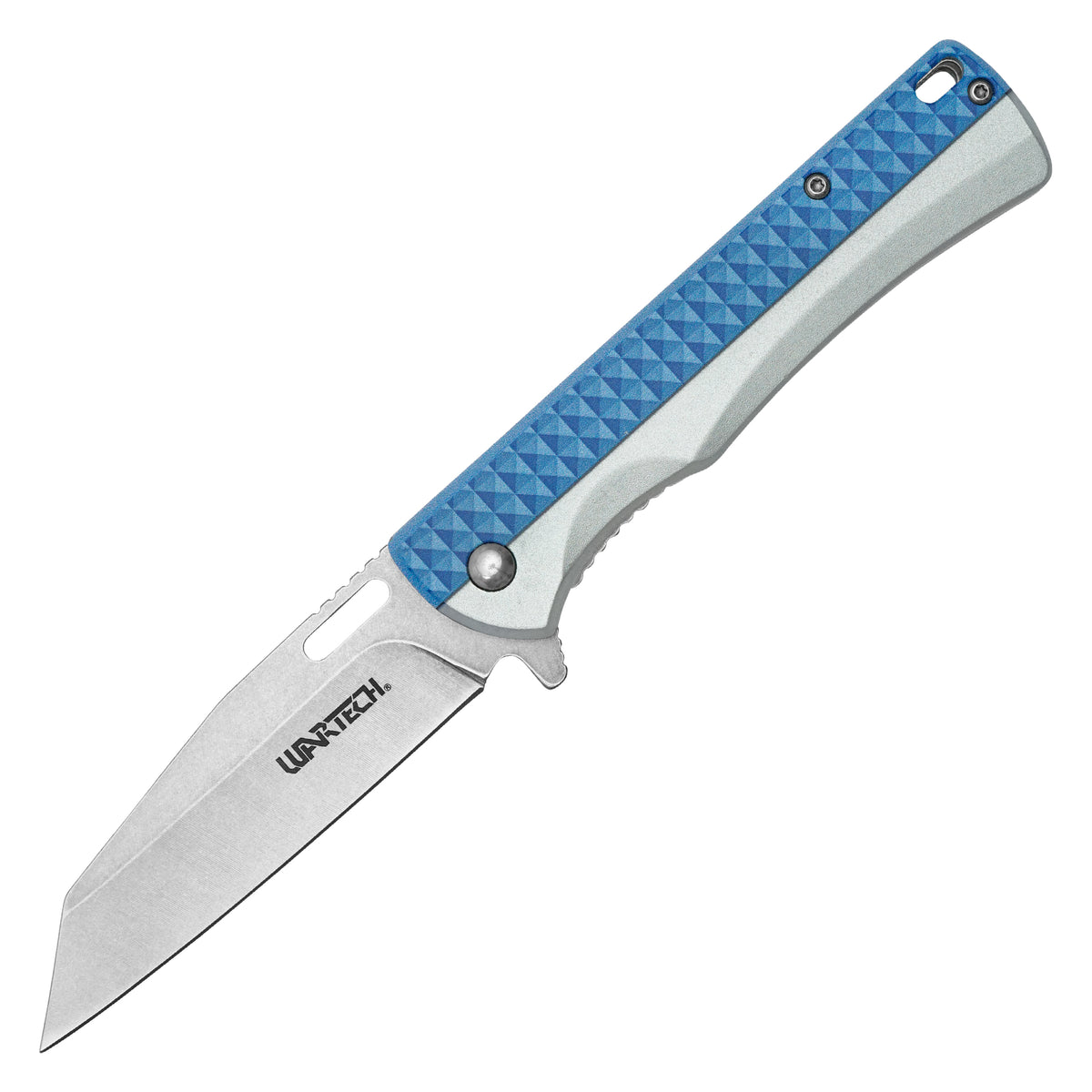 Wartech - 8" Blue Geometric | Spring Assisted Pocket Knife