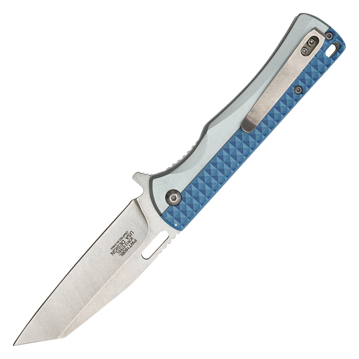 Wartech - 8" Blue Geometric | Spring Assisted Pocket Knife