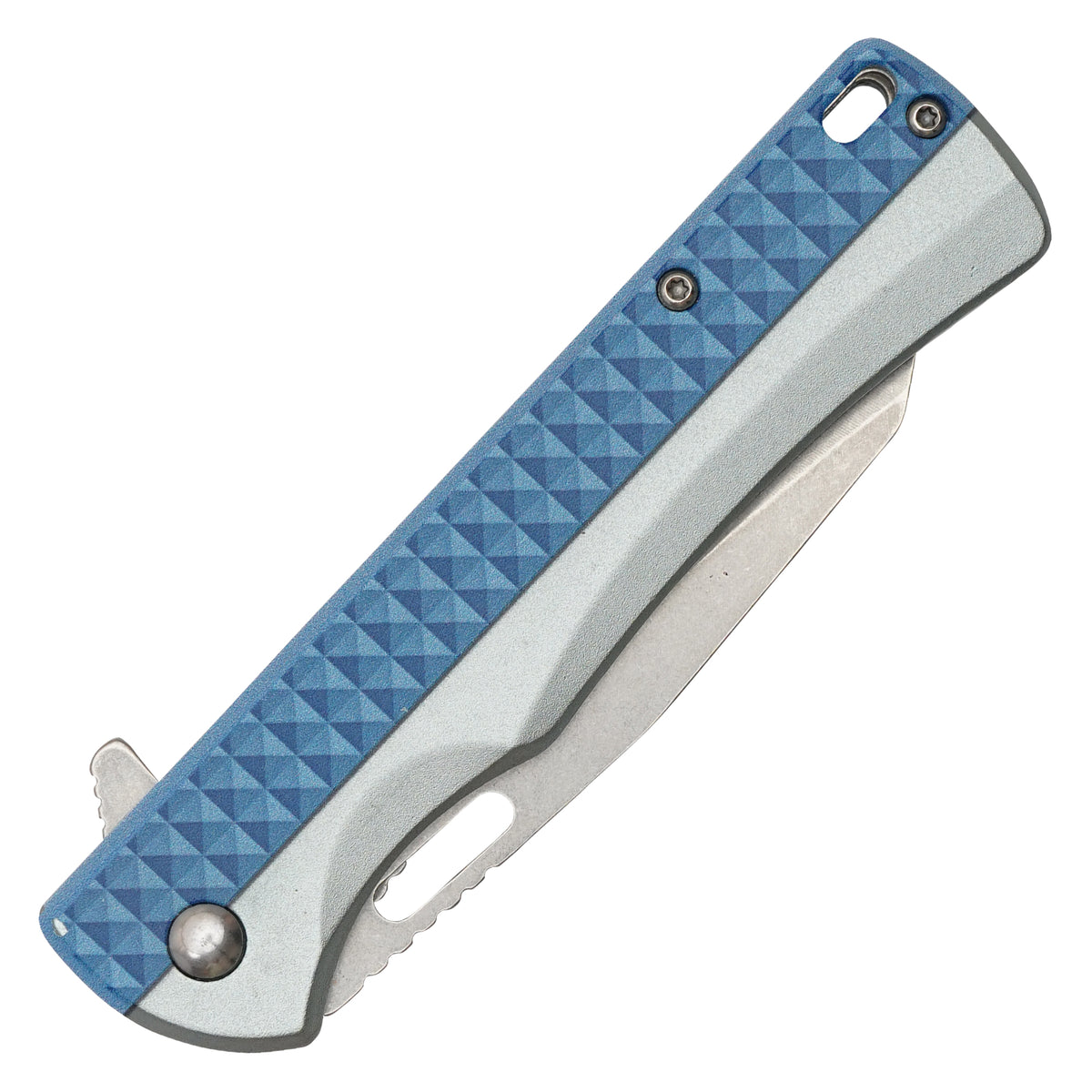 Wartech - 8" Blue Geometric | Spring Assisted Pocket Knife
