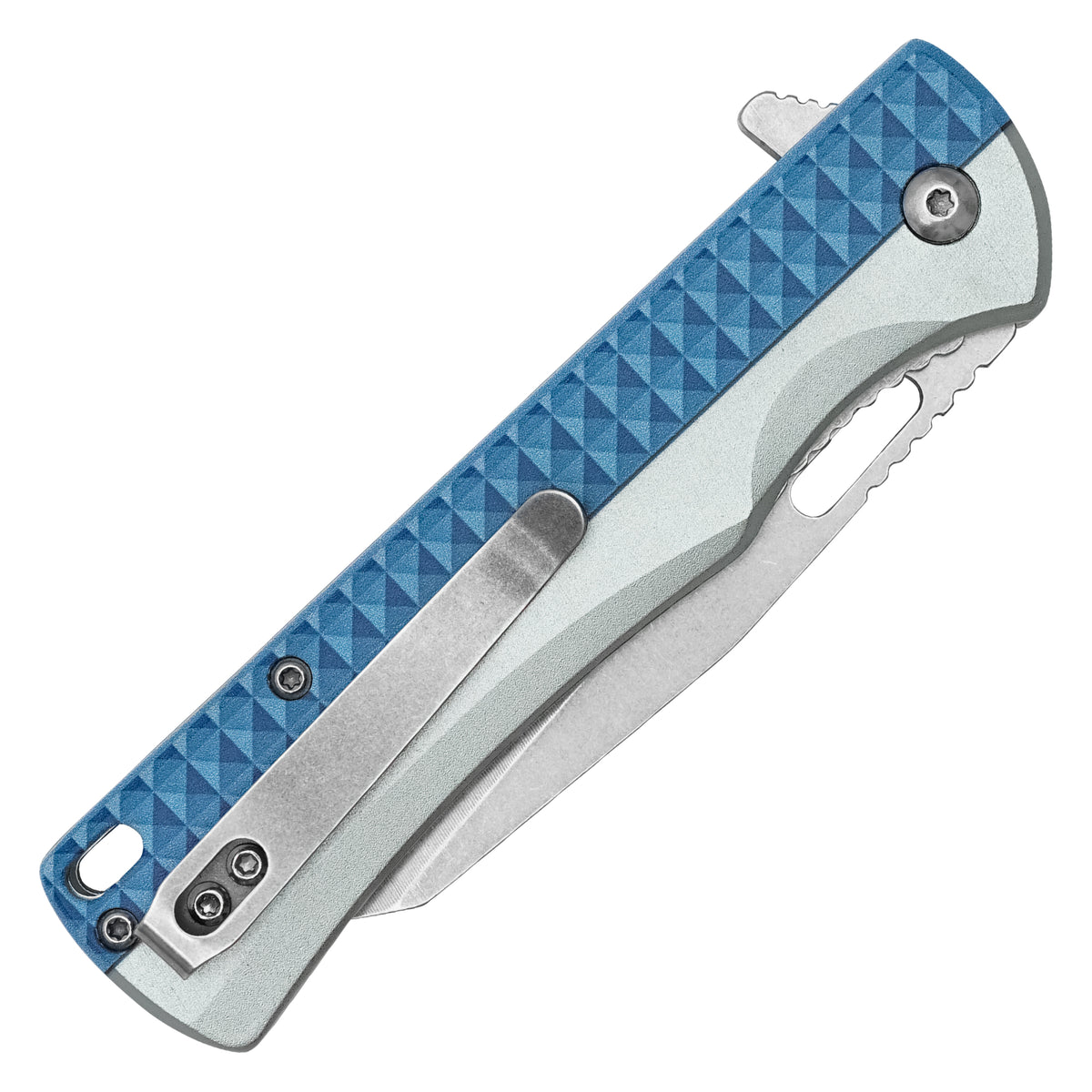 Wartech - 8" Blue Geometric | Spring Assisted Pocket Knife