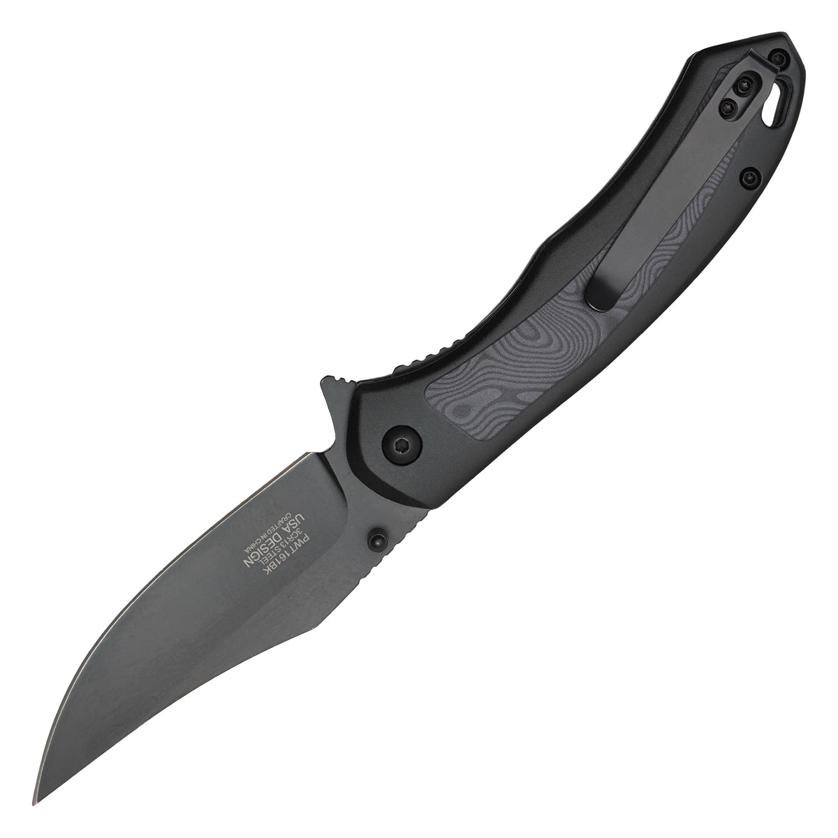 Wartech - 8" Black Damascus | Spring Assisted Pocket Knife