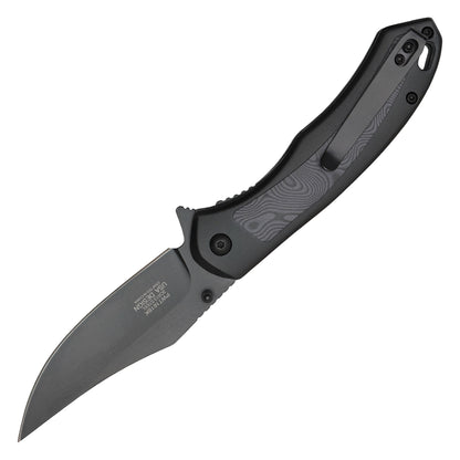 Wartech - 8" Black Damascus | Spring Assisted Pocket Knife