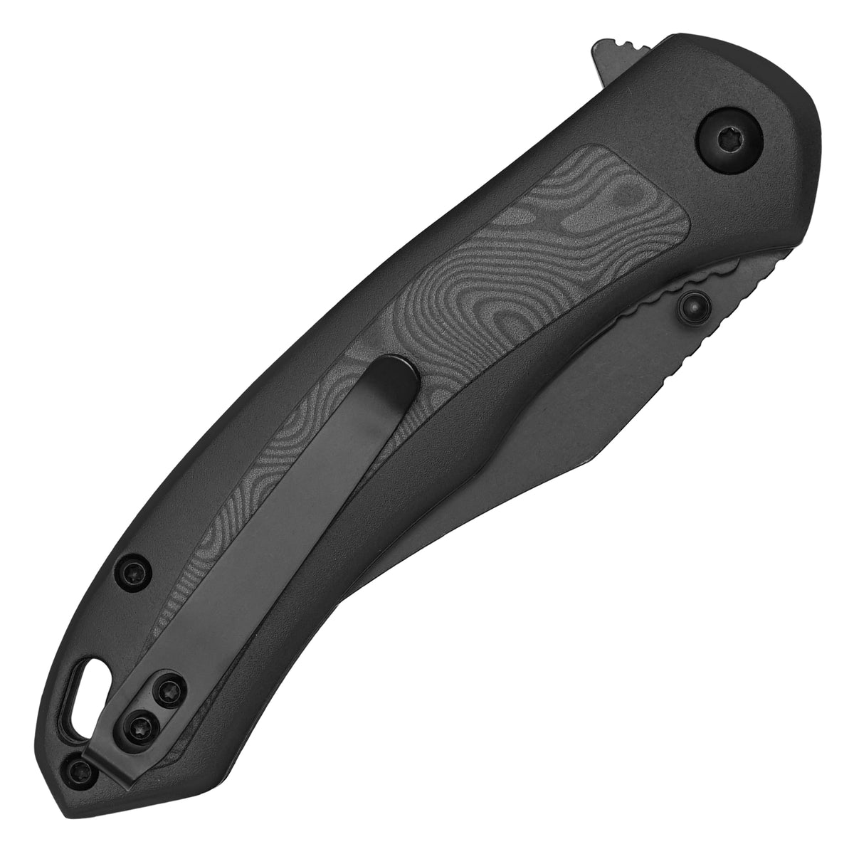 Wartech - 8" Black Damascus | Spring Assisted Pocket Knife