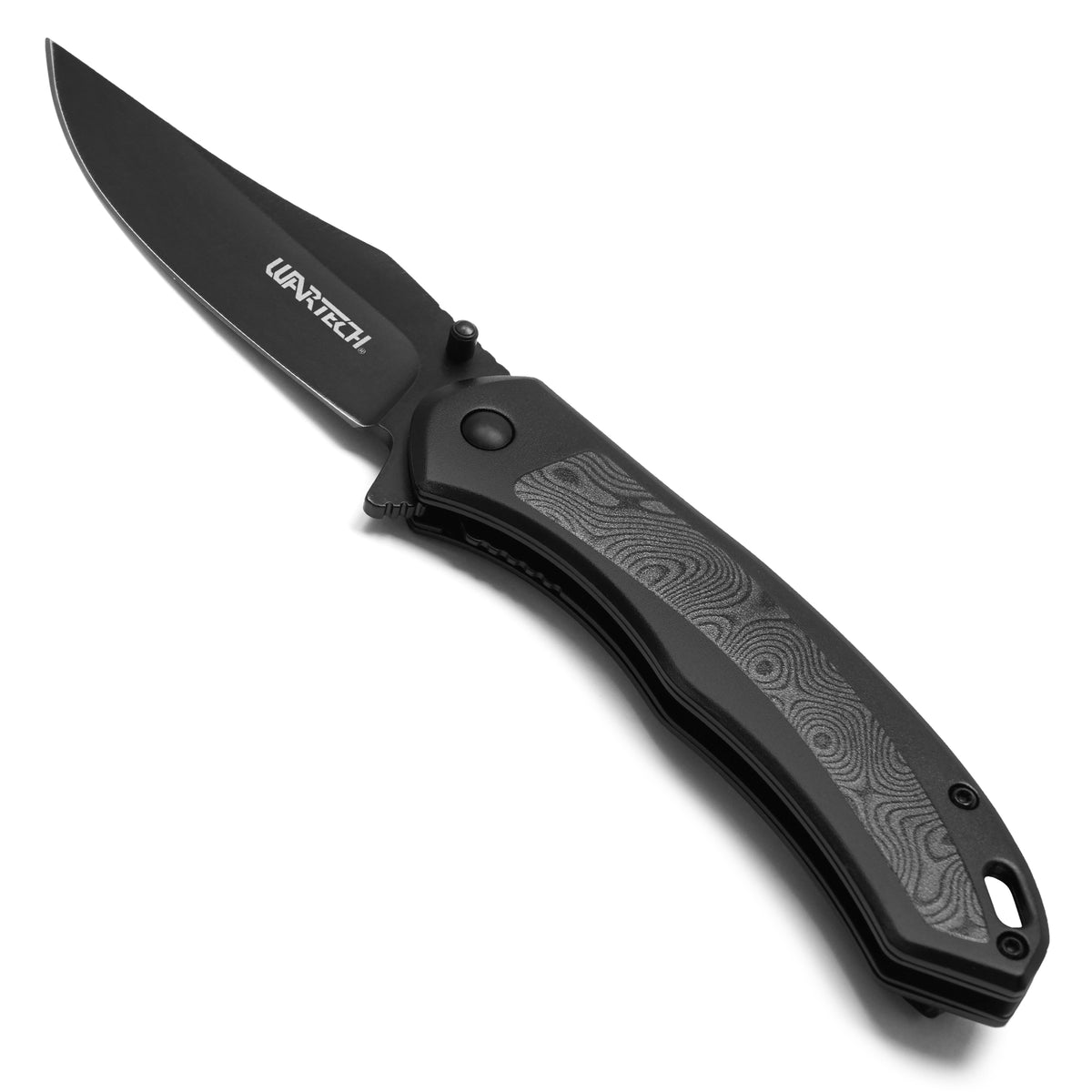 Wartech - 8" Black Damascus | Spring Assisted Pocket Knife