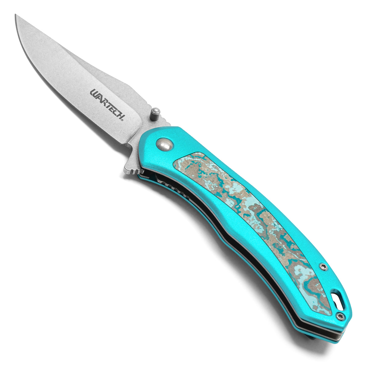 Wartech - 8" Blue Marble | Spring Assisted Pocket Knife