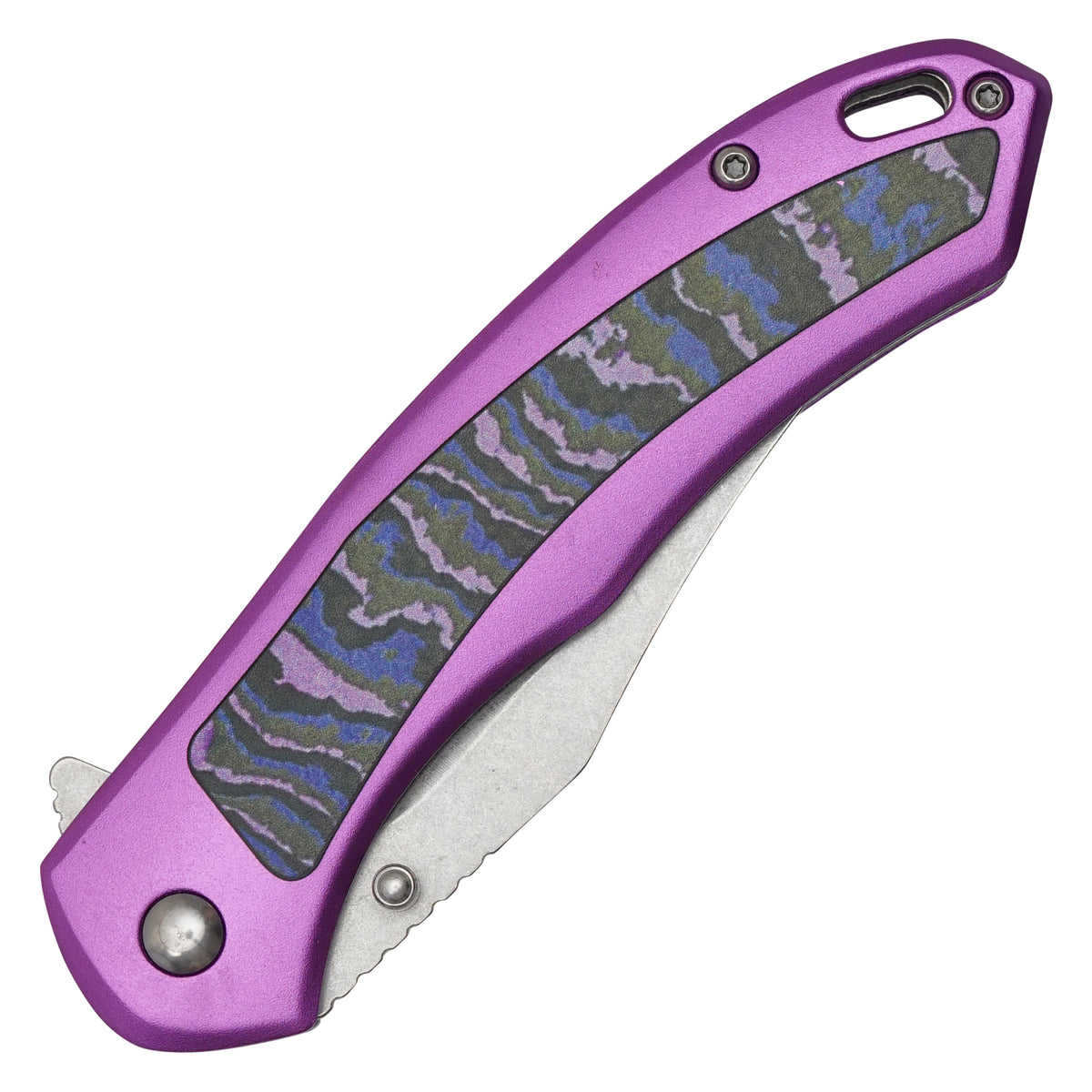 Wartech - 8" Purple Camo | Spring Assisted Pocket Knife