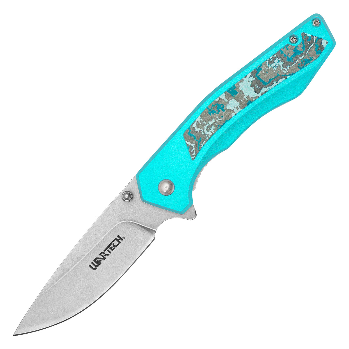 Wartech - 7.75" Blue Marble | Spring Assisted Pocket Knife
