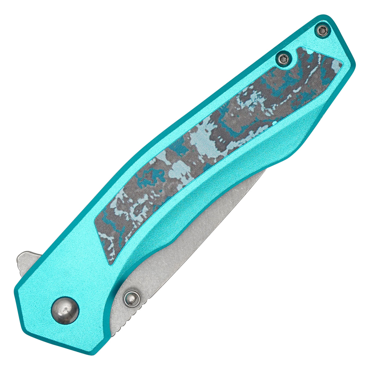 Wartech - 7.75" Blue Marble | Spring Assisted Pocket Knife