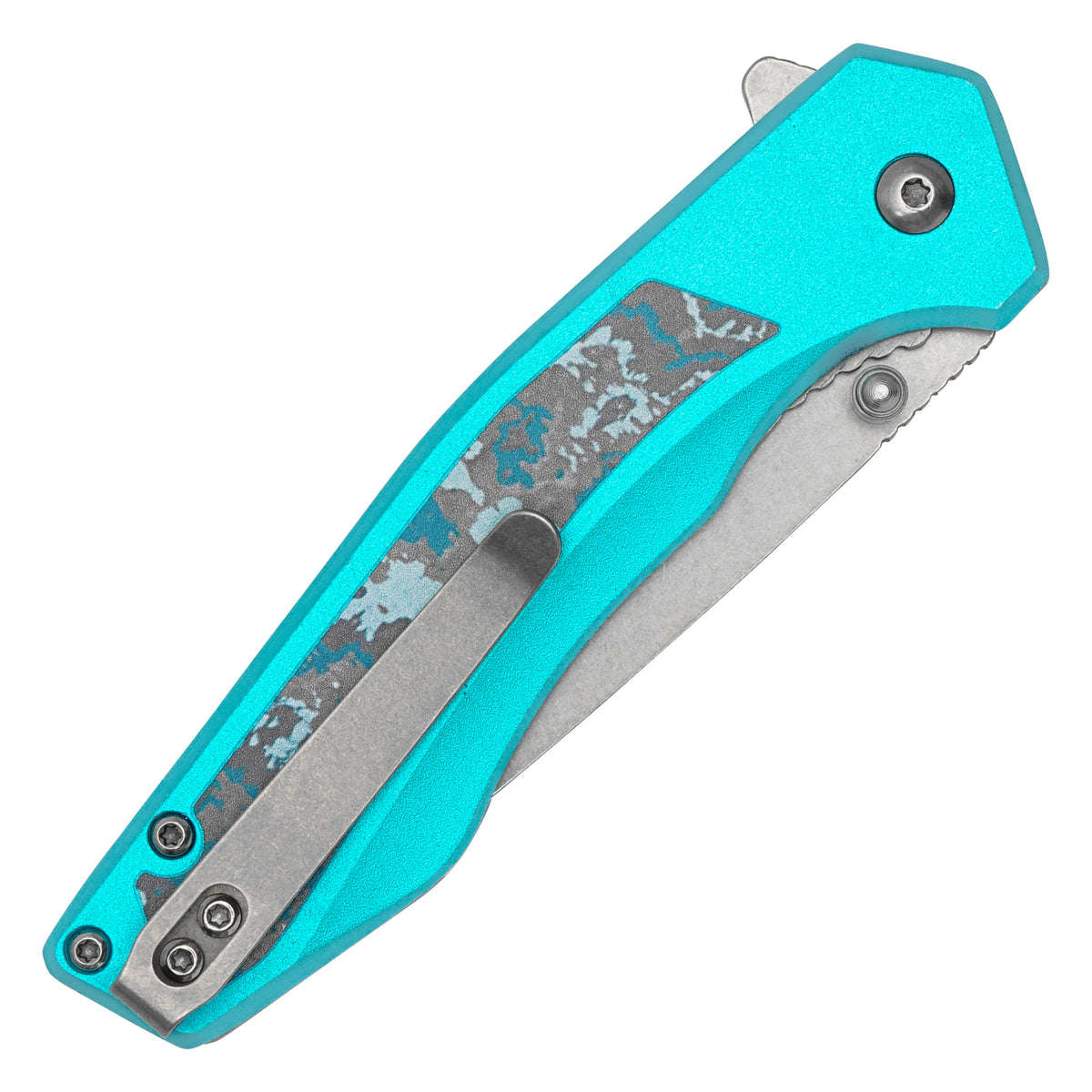Wartech - 7.75" Blue Marble | Spring Assisted Pocket Knife