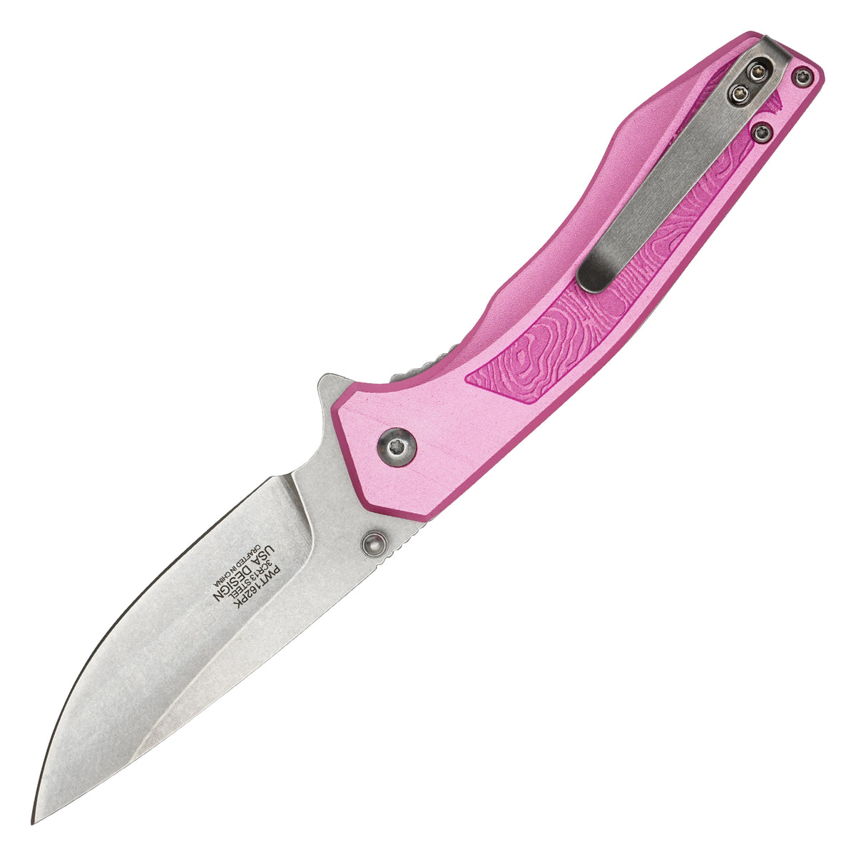 Wartech - 7.75" Pink Damascus | Spring Assisted Pocket Knife