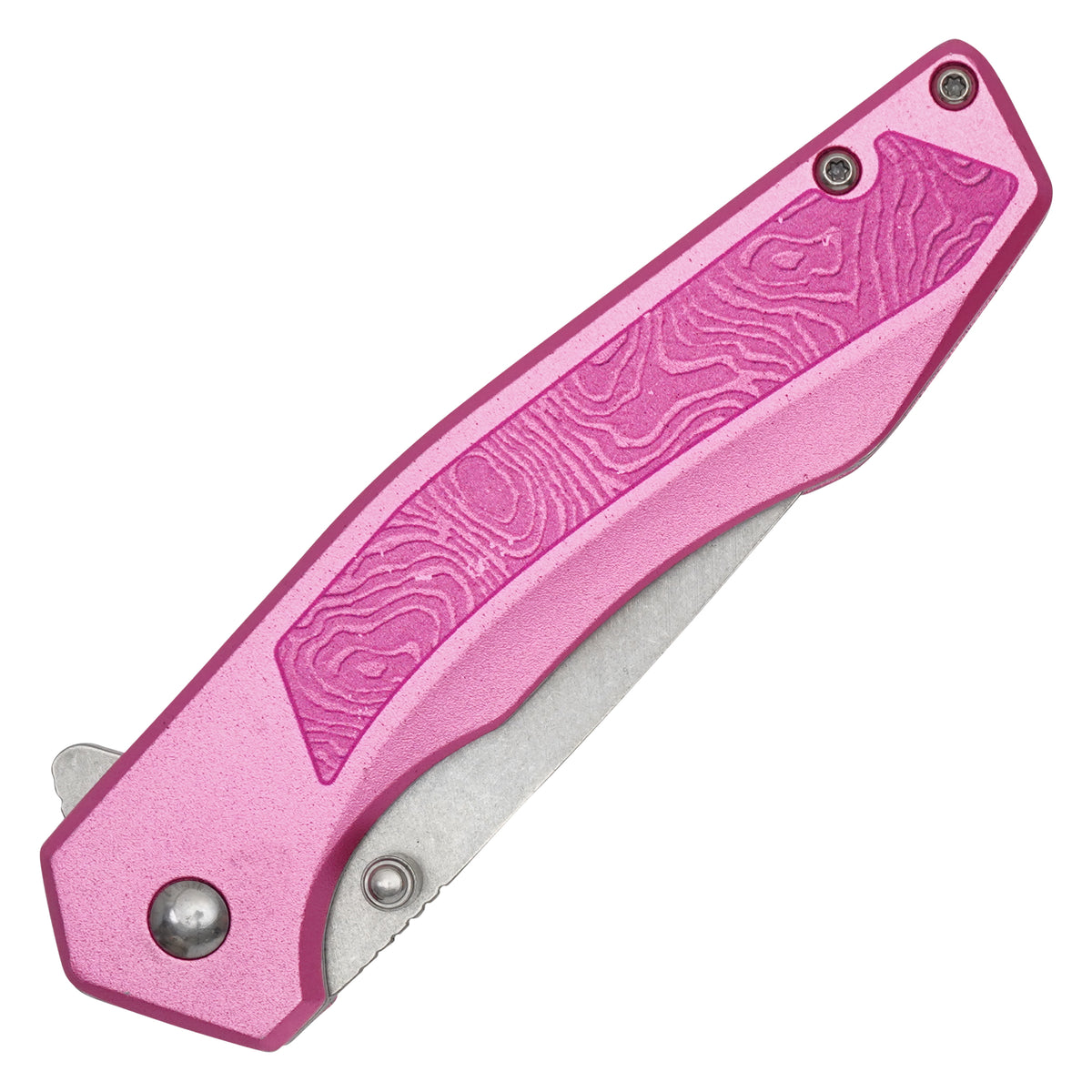 Wartech - 7.75" Pink Damascus | Spring Assisted Pocket Knife